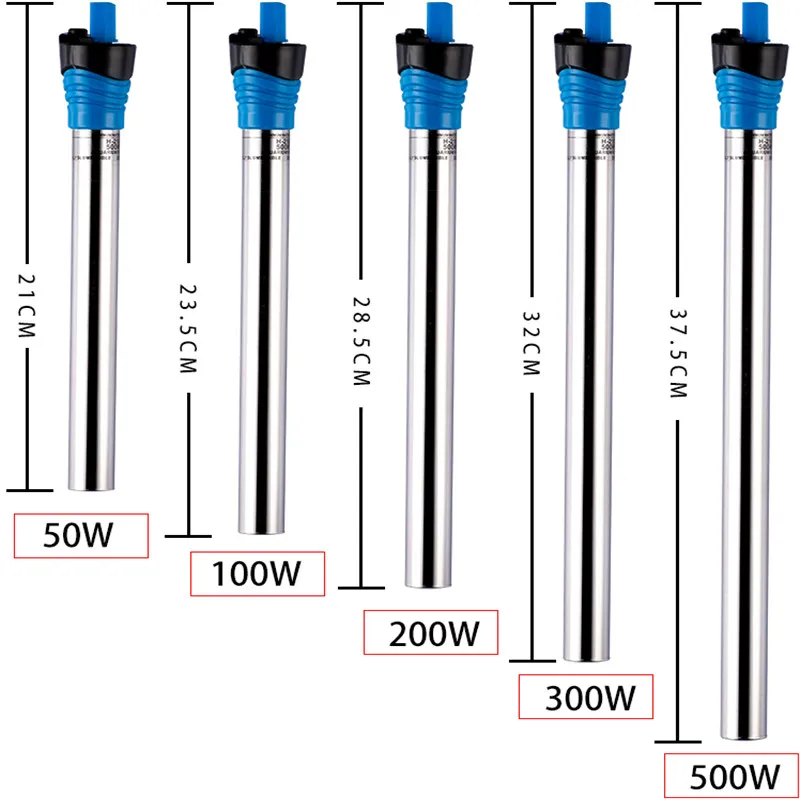 Fish Tank Heater - 50W/100W/200W/300W/500W Sommergibile Acquario Riscaldatore Serbatoio di